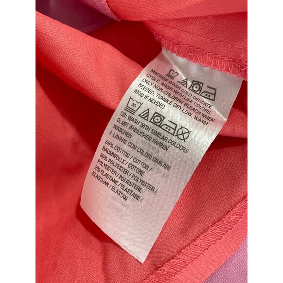 Isaac Mizrahi Live Color Block Poplin Dress Plus Petite Size 26 Classic Pink NEW - Picture 4 of 6